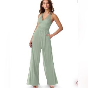 Mesh Jumpsuit with pockets Green Size A6